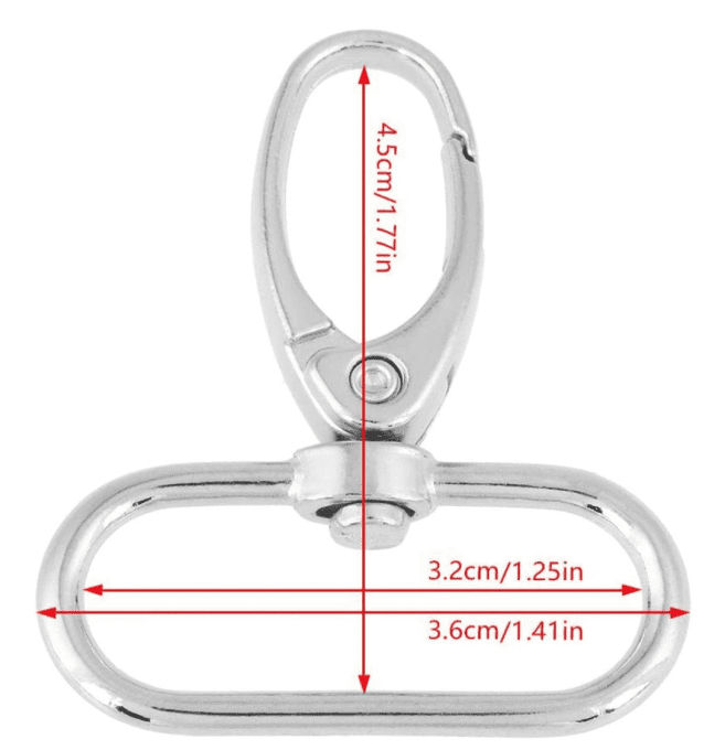 Mousqueton plat oeil, porte clé, pivotant ovale